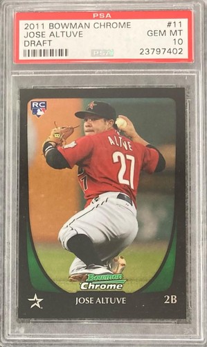2011 BOWMAN CHROME DRAFT #11 JOSE ALTUVE ASTROS ROOKIE RC PSA 10