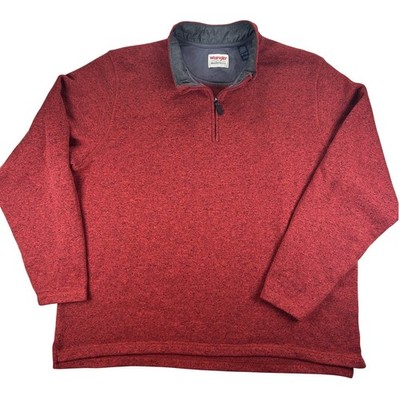 Wrangler Authentics Quarter Zip Pullover Mens 2XL Zinfandel Heather Rugged