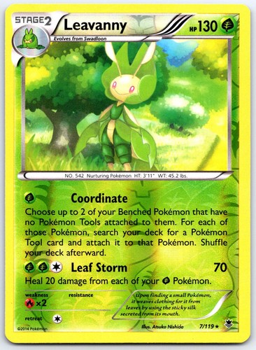 Leavanny 7/119 Rare Phantom Forces Pokemon Reverse Holo Near Mint