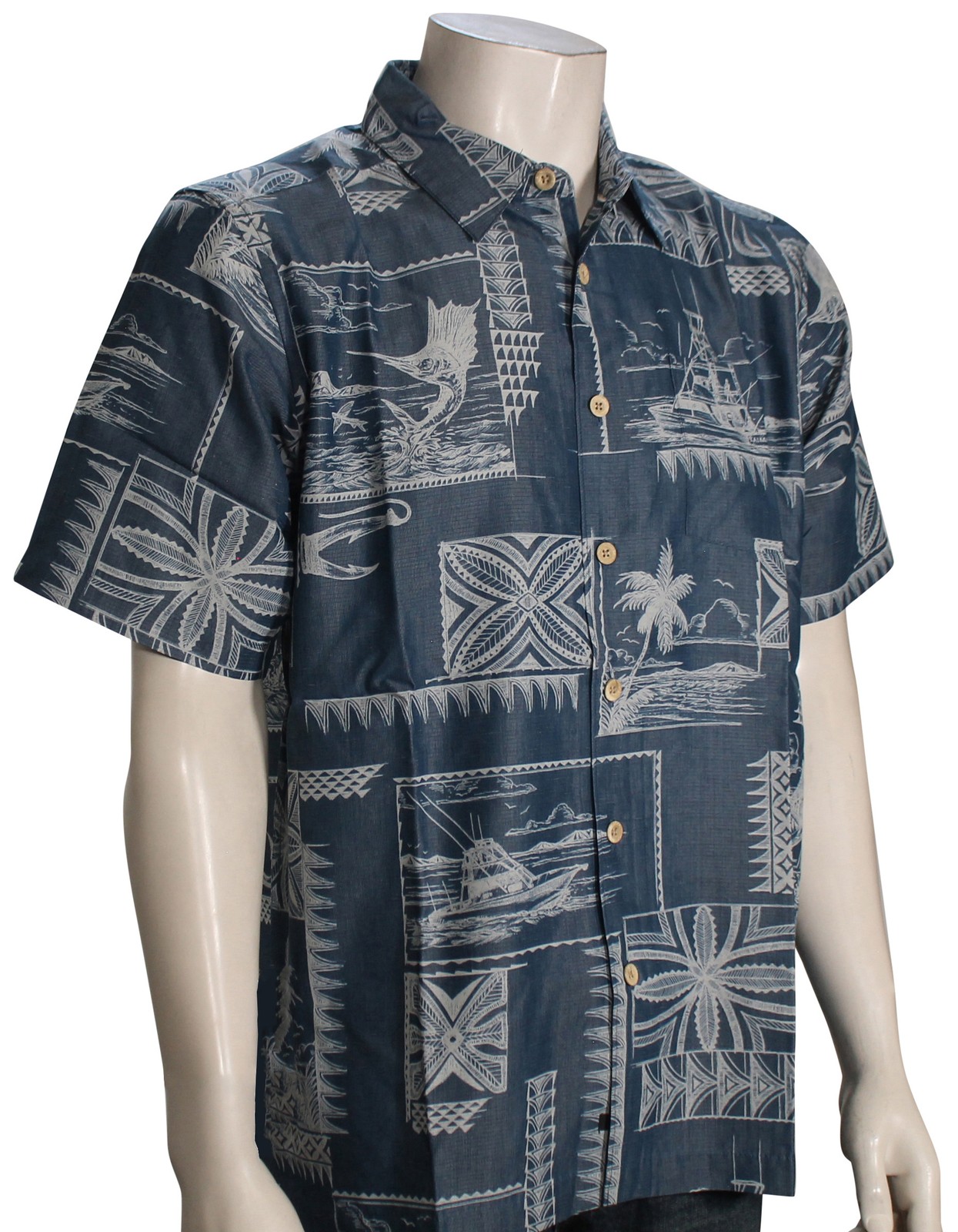 Рубашка Quiksilver Waterman Bill Fish SS на пуговицах - Майолика Bill Fish - Новинка 17790₽