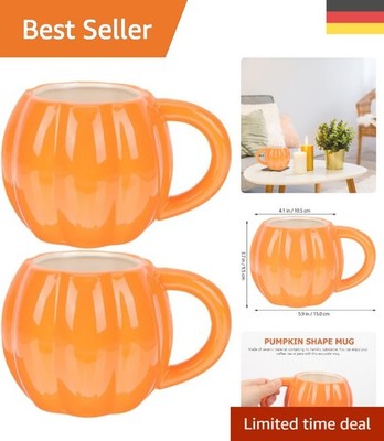 Funky Kürbis-Kaffeetassen Set für Halloween - 2 Stück Keramikzauber für 500 ml
