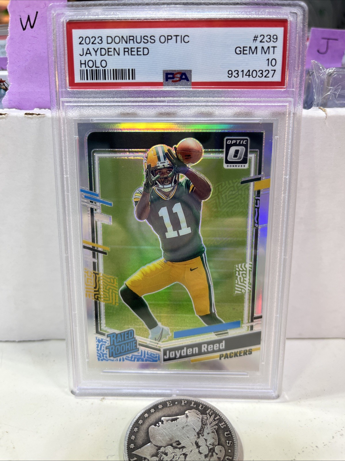 2023 Panini Donruss Optic - Rated Rookie Jayden Reed #239 Holo Prizm (RC)