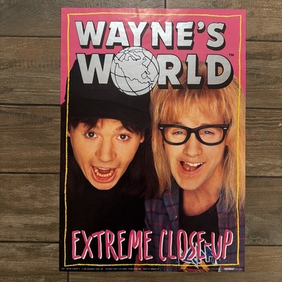 RARE Waynes World Extreme Close Up Promotional Poster 1992 Printed In Germany 