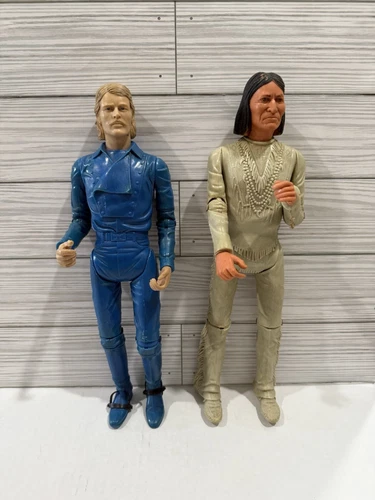 Vintage Geronimo Indian Chief,Gen Custer Action Fig. Western Figures Marx&Co xyz