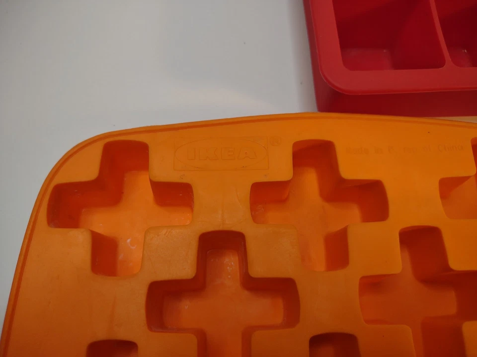 3 SILICONE ICE CUBE TRAY Candy Mold Wax Starfish Square Plus Sign - Image 4 of 4