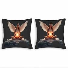 Set of 2 18x18in Throw Pillow Covers - Ethereal Angelic Design 
