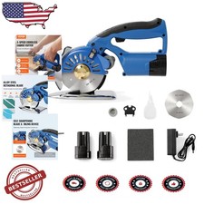 Heavy Duty Rotary Fabric Cutter 100mm 5-Speed Cordless Electric Auto Sharpen