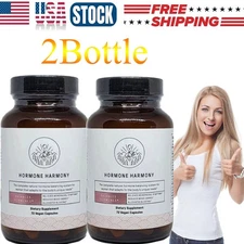 2 PACK Happy Mammoth Hormone Harmony Natural Hormonal Support for Women 72 Caps