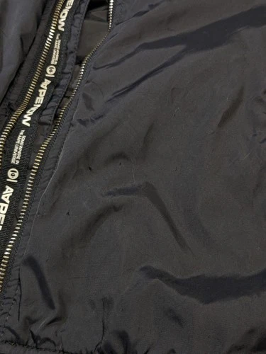 Aape By A Bathing Ape Bape Bomber Jacket  Large Woobie Lined Streetwear Distress image 12