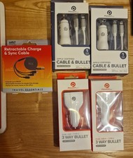 IPhone and samsung car phone charger bundle and 80cm retractable multi-charger