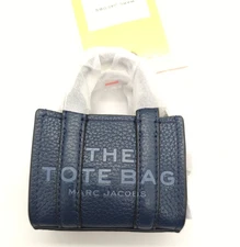 Marc Jacobs The Nano Tote Crossbody Leather Bag Blue Sea New JL02511029