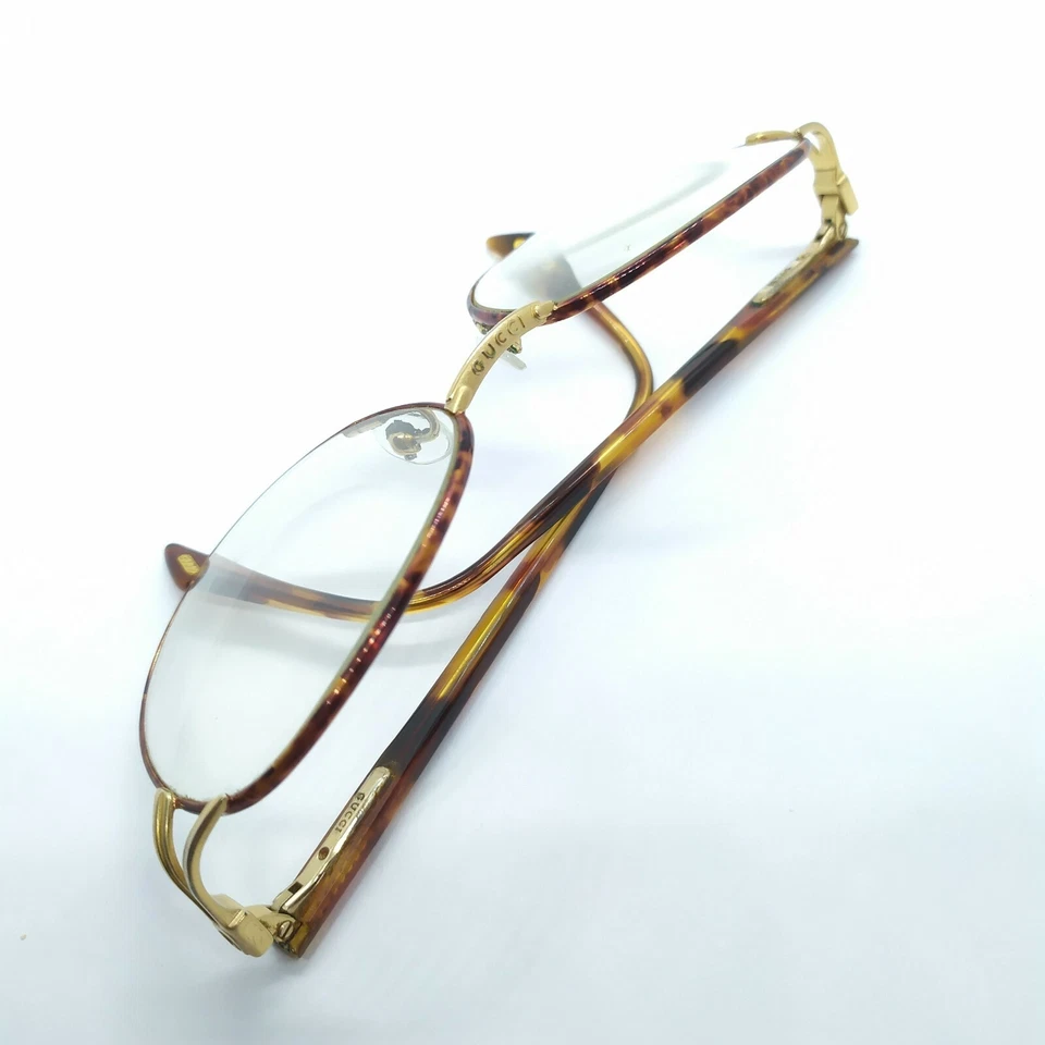 Montura de gafas Gucci vintage Italia oro blanco 135 transparente para hombre-mujer Foto 3 de 4