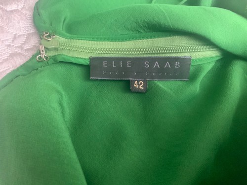 Elie Saab vintage green floral sequin embroidered dress size 42 - Picture 9 of 10