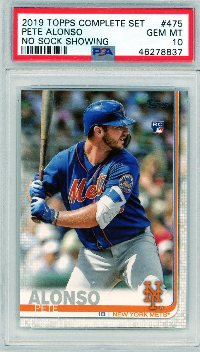 2019 TOPPS PETE ALONSO NO SOCK VARIATION #475 GEM MINT PSA 10 RC 