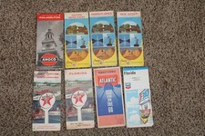 Lot of 8 Vintage Gas Station Maps Amoco Sunoco Texaco Atlantic Chevron