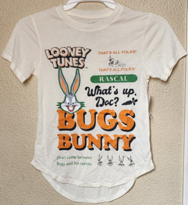Looney Tunes Women's Ivory Bugs Bunny Graphic T-Shirt Size XS (1) BRAND NEW