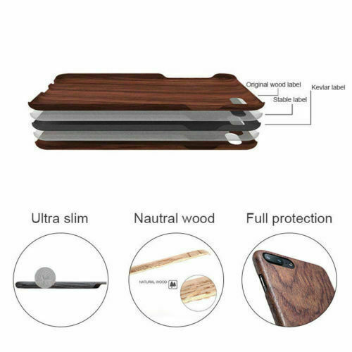 For OnePlus 8T 8 7 Pro 6 walnut Enony Wood Rosewood Apricot Slim Back Case Cover - Picture 3 of 13