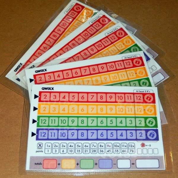 5 Laminated Qwixx Score Sheets,  Dry Erase - Reusable Double Sided - Image 2 of 3