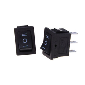 15HE 5 pcs SPDT On/O/On Mini Black 3 Pin Rocker Switch AC 6A/250V 10A/125V