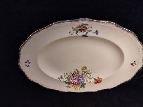Alfred Meakin Epworth Dinner Oval 18KT Gold Trim Floral Marigold Marquis Shape - Picture 6 of 19