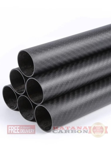 Matt 1 x 3k Carbon Fiber Tube OD 27mm x ID 25mm x Length 500mm (Roll Wrapped) - Picture 7 of 9
