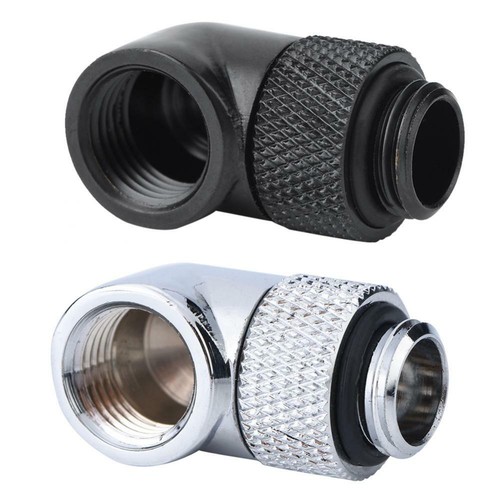 90 Degree Angle G1/4 Thread Rotary Fitting Block Hard Tube PC Water Cooling - Afbeelding 8 van 15