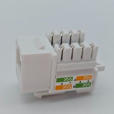 CAT6 Keystone Jack Network Connector RJ45 8×8 White, 23-Ct, and Punch Down Stand