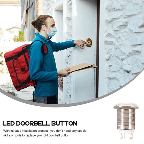 2pcs Door Bell Ringer Button Self-resetting Button Led Light Doorbell Button - Picture 10 of 12