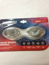 New Speedo Record Breaker Mirrored Adult 15 Goggle Clear UV Protection
