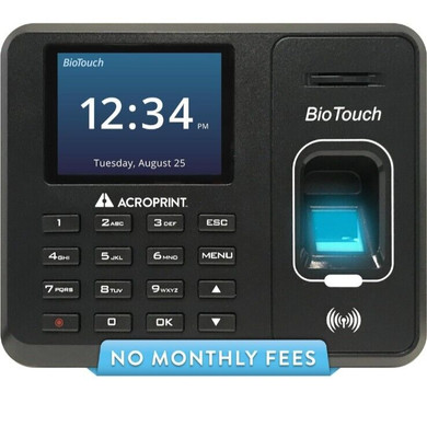 Acroprint BioTouch Self-Contained Automatic Biometric Fingerprint. New Open Box