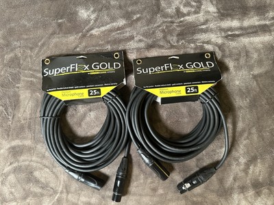 2 OSP 25' ft SuperFlex Premium XLR Microphone Mic Cable - Gold Contact