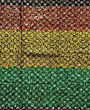 African Fabric/Sequined - Ankara: Green, Gold Queen Saffa', Yard or Wholesale