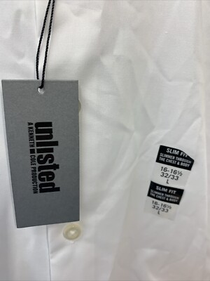 Kenneth Cole Unlisted Men's Dress Shirt Slim Fit Solid Long Sleeve Size L  White | eBay