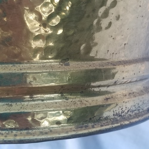 Vintage Antique Hammered Brass Coal Scuttle Ash Bucket w/Handle Lombard England - Picture 11 of 18