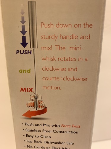 The Quick Whisk Mini Force Twist Spring Loaded Automatic Stainless Whisk- New - Picture 4 of 8