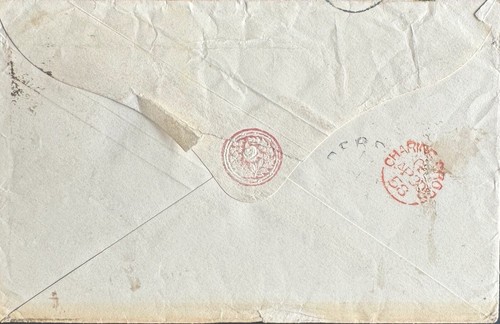 GB QV 1858 POSTAL STATIONARY 1d & PENNY RED STAR ‘KE’ LONDON TO DERBY 30TH APR! - Picture 2 of 2