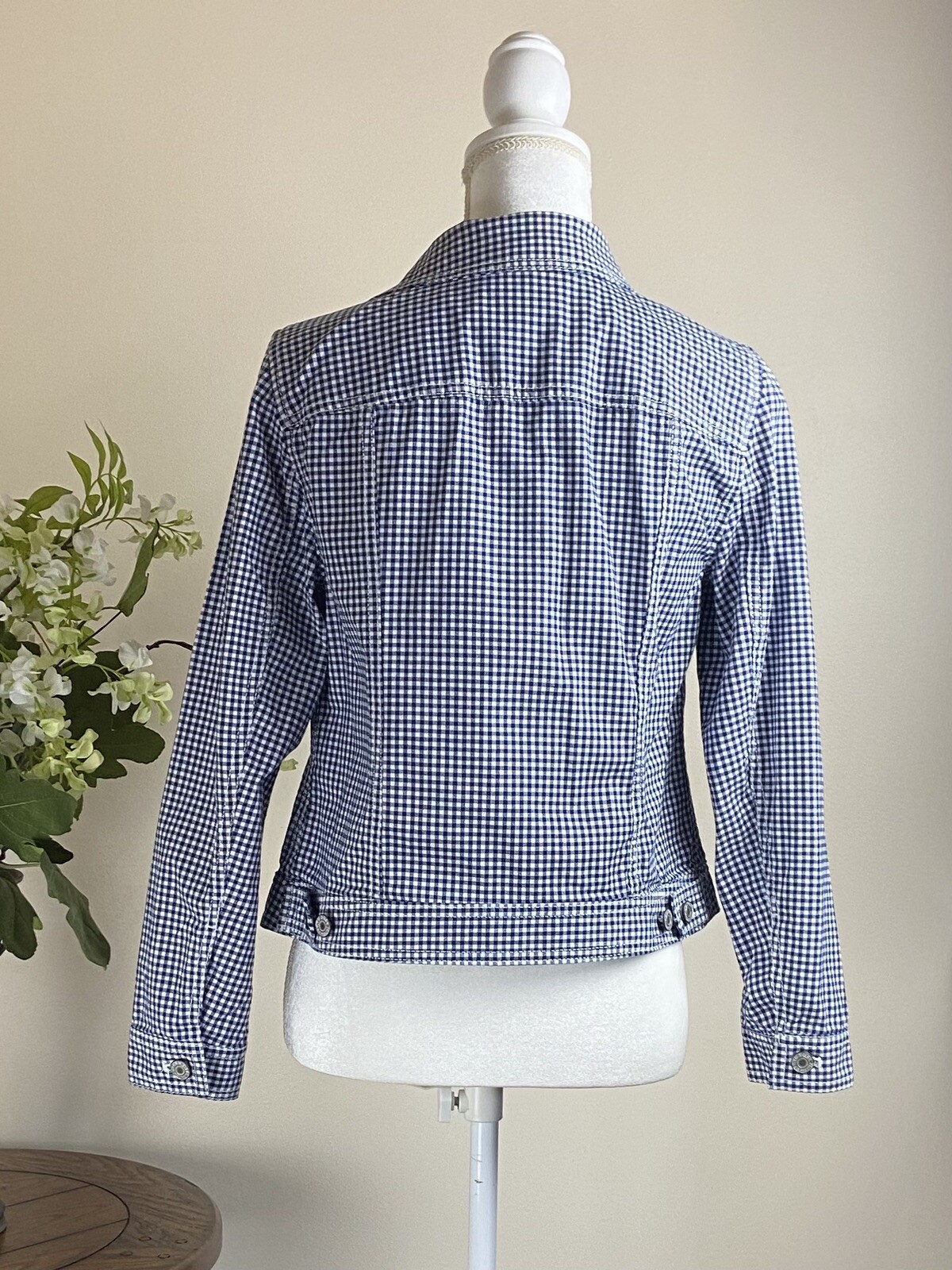 MEDIUM PETITE Talbots JACKET Button Down GINGHAM … - image 6