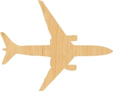 Jet Airplane Laser Cut Out Wood Shape Craft Supply - Woodcraft Cutout