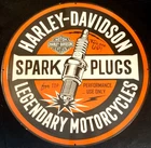 Vntg Art HARLEY-DAVIDSON  SPARK PLUGS PORCELAIN ENAMEL SIGN Rare 30” Get it