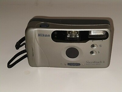 Nikon Nice Touch 4 29mm Silver Point and Shoot Tested and Working with Strap