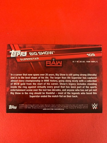 2017 Topps WWE Base #1-200 Rc's, Superstars, Legends, NXT 1st Rc's - You Pick - Picture 223 of 405