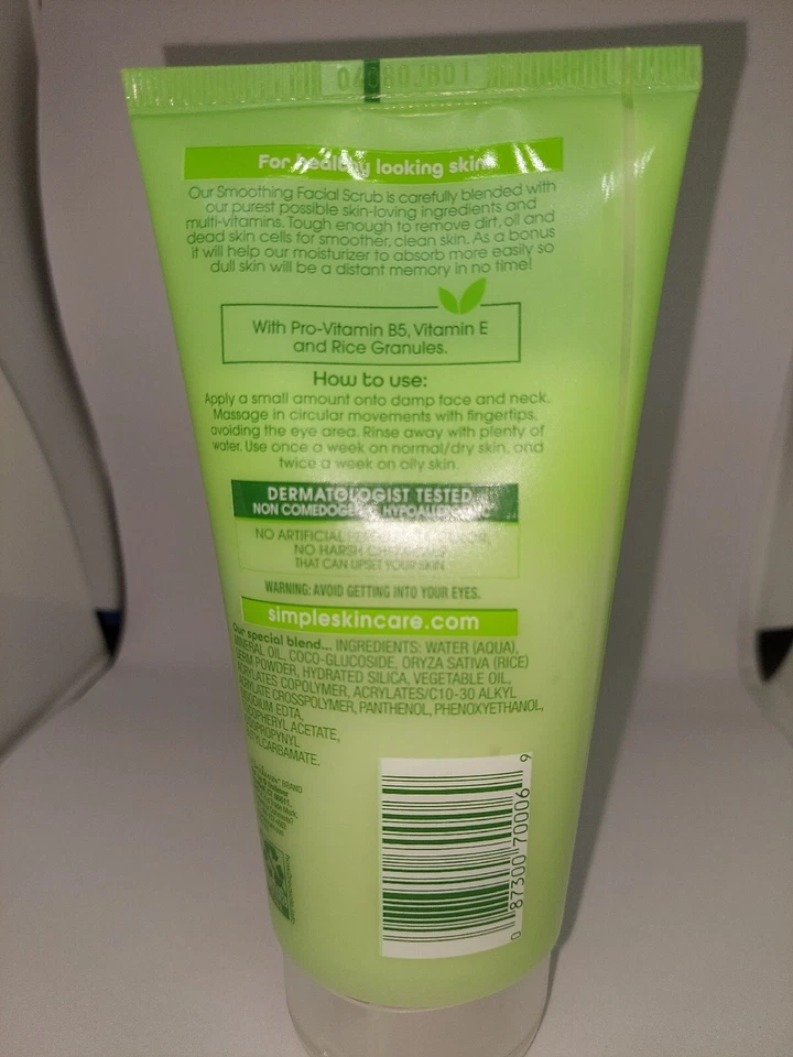 Lot of 2 Simple Smoothing Facial Scrub & Moisturizing Facial Wash NEW - Image 2 of 3