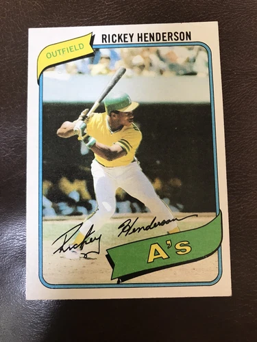1980 Topps - Rickey Henderson #482 (RC) EX NO CREASES NICE CARD