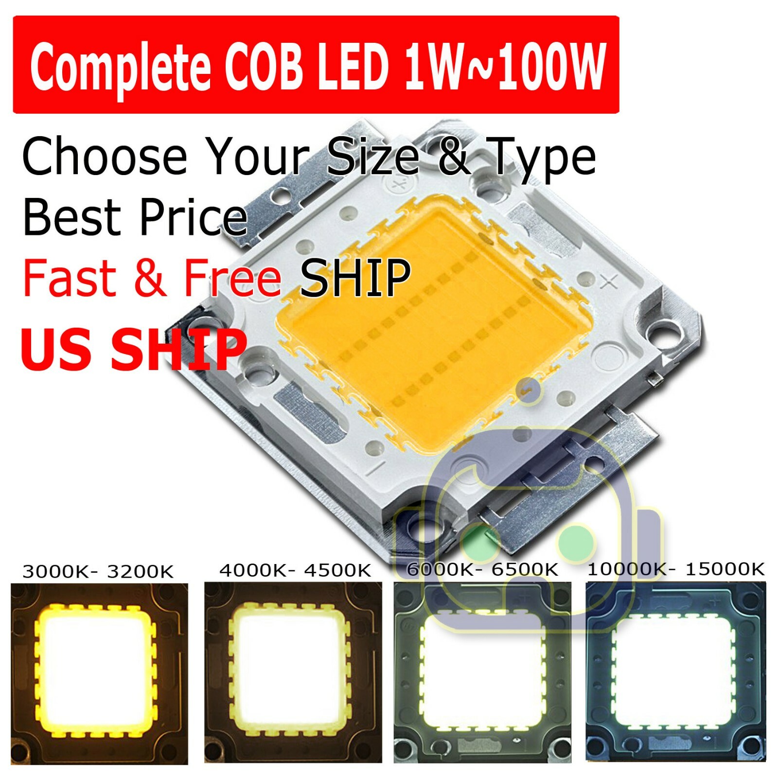 3w DIY LED COB Integrated Circuit High Power 12v Warm Light WW