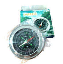 Stainless Steel Multifunctional Classic 3" inch Compass VTG NEW NOS