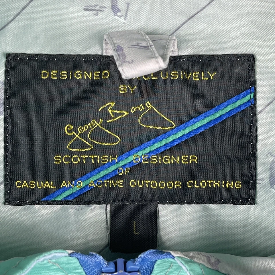 Chaqueta Royal Troon Para Hombre Grande Azul Verde De Colección Años 80 The 1989 Open Golf Club Foto 4 de 4