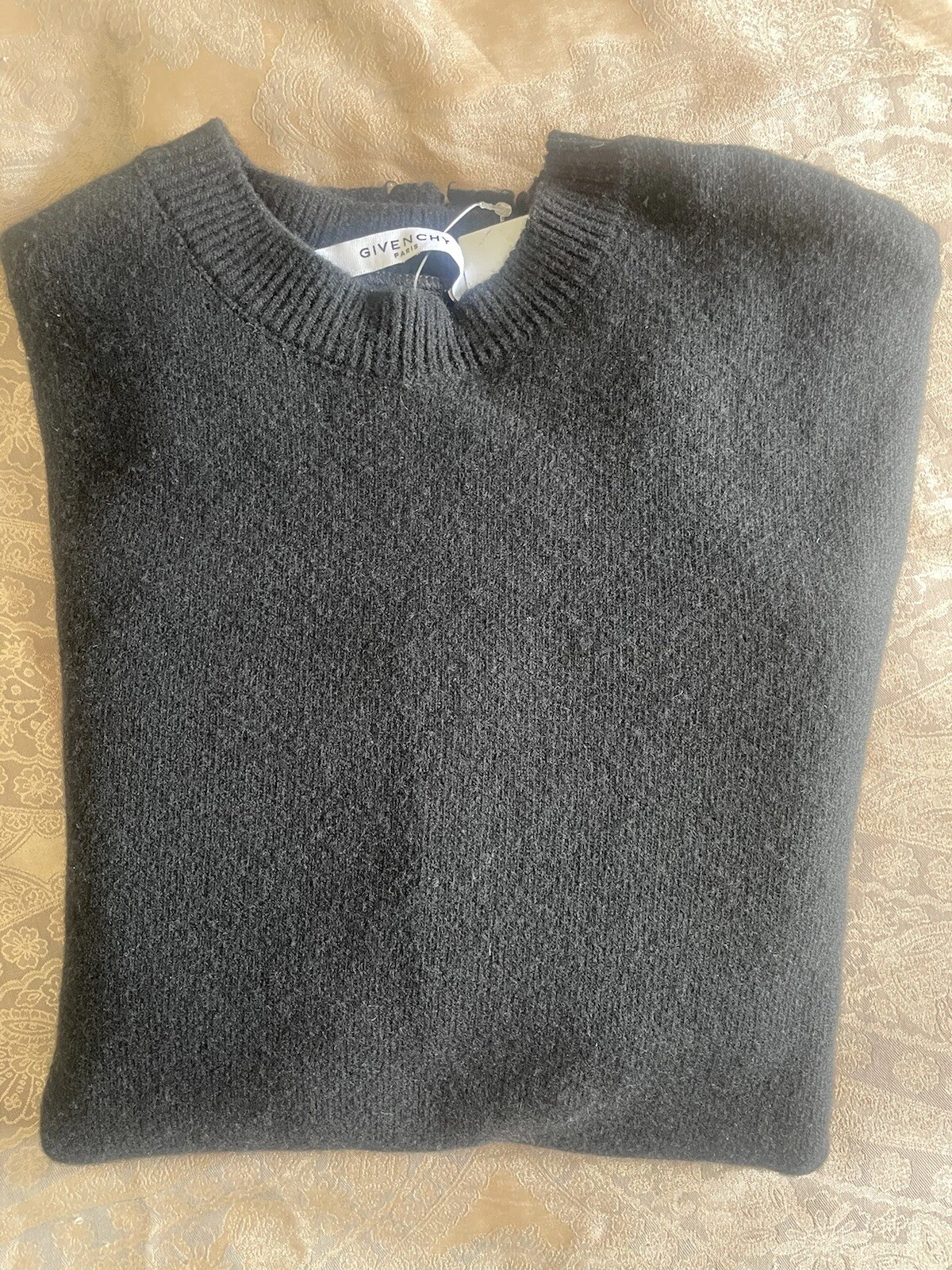 Givenchy — Givenchy Men Black Ripped Wool Sweater Sz M NWT $1750