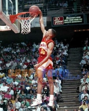 Atlanta Hawks ANTHONY 'SPUD' WEBB Glossy 8x10 Photo 1989 NBA Dunk Contest Print
