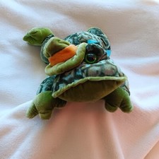 Dan Dee Plush Frog St Patricks Shamrock Bow Hat Green Stuffed Animal Toad 11"