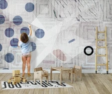 3D Circle Graphic ZHUA17111 Wallpaper Wall Murals Removable Self-adhesive Ann